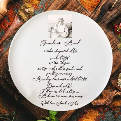 Keepsake Family Recipe Custom Handwritten Recipe Platter Gift for Mom Wife Grandma
