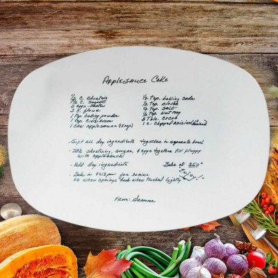 Personalized Platter with Handwritten Family Recipe Family Holiday Gift for Mom Grandma