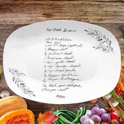 Personalized Handwritten Recipe Platter Keepsake Family Recipe Christmas Gift for Mom