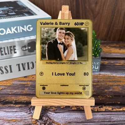 Personalized Couple Photo Metal Card Keepsake Gifts for Soulmate Valentine's Day Gift Ideas Anniversary Gift
