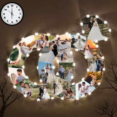 Personalized Wall Photo Collage Lamp for Couples Valentine's Day Anniversary Gift for Her