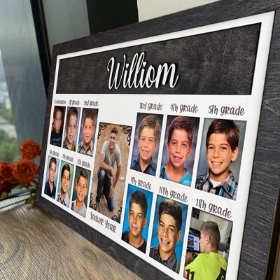Personalized 3D Pre-K-12 School Years Picture Frame Display Back to School Gifts