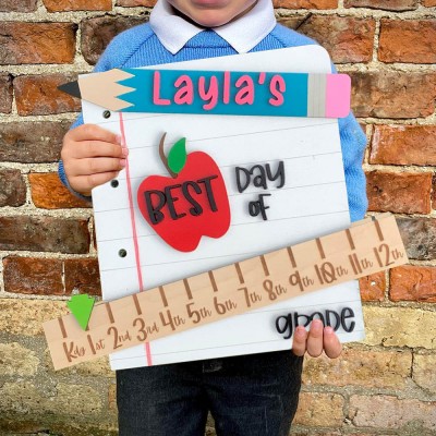First Day of School Photo Prop Custom Back to School Sign Kit Keepsake Gifts for Kids