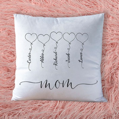 Personalized Engraving 1-20 Kids Names Family Pillow 