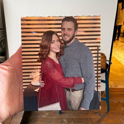 Custom Photo Block Puzzle Anniversary Gift Ideas for Wife Valentine's Day Gift for Couple