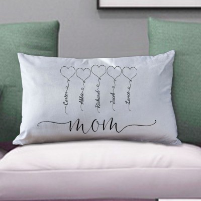 Personalized Engraving 1-20 Kids Names Family Pillow 