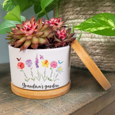 Personalized Mom's Garden Mini Succulent Plant Pots Birth Flower Pot Mother's Day Gift Ideas