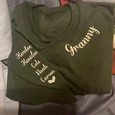 Personalized Mimi Neckline Embroidered Sweatshirt Hoodie Unique Mother's Day Gift Ideas