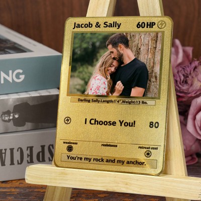 Personalized Metal Card with Couple Photo Valentine's Day Gifts for Her Him Anniversary Gift Ideas