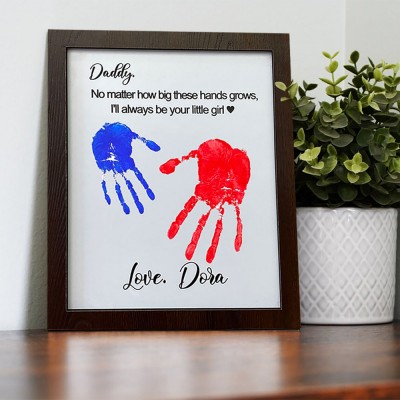 Custom Father's Day Gift Handmade DIY Handprint Sign
