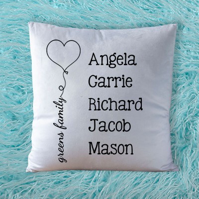 Personalized Engraving 1-20 Kids Names Family Pillow