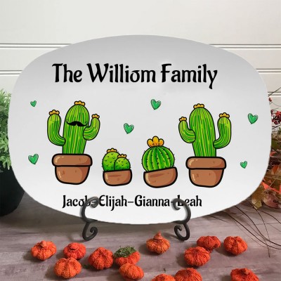 Personalized Cactus Family Name Platter 