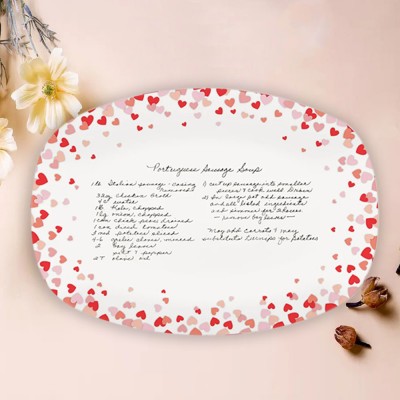 Handwritten Recipe Personalized Serving Platter For Wife Girlfriend Valentine's Day Gift 
