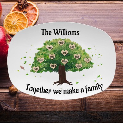 Personalized Family Tree Platter with Kids Names Family Gift
