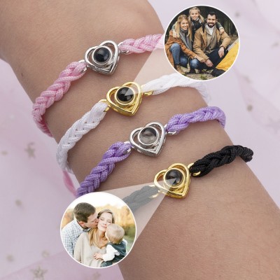 Personalized Family Photo Projection Bracelet Gift for Wife Christmas Gift for Mom Grandma Dad