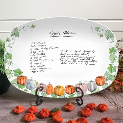 Personalized Handwritten Family Recipe Platter Christmas Gift For Mom Grandma