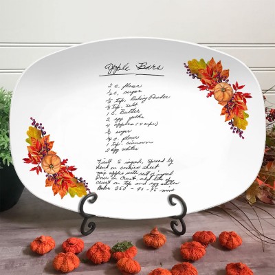 Personalized Platter Customized With Family Recipe Handwriting Gift for Mom