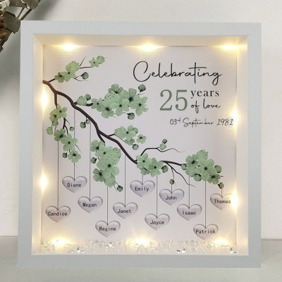 Personalized Wedding Anniversary Family Tree Framed Print