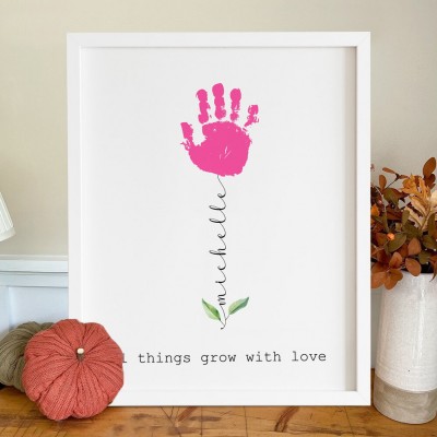 Everything We Are Is Because Of You Custom DIY Handprint Frame Sign Mother's Day Gift Ideas