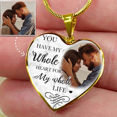 Custom You Have My Whole Heart Memorial Photo Necklace