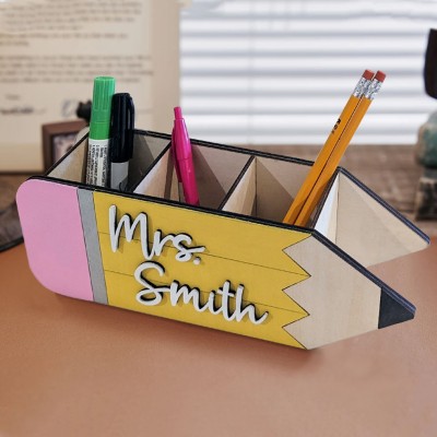 Personalized Pencil Holder Desk Organizer Teacher Appreciation Gift