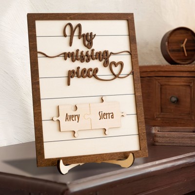 My Missing Piece Custom Wooden Puzzle Sign Meaningful Valentine's Day Gift Anniversary Gifts for Wife