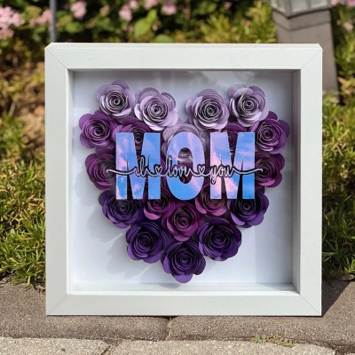 Custom Mom Heart Flower Shadow Box Gift Ideas for Mom Grandma New Mom Gift Family Gifts