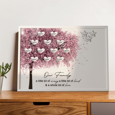 Custom Family Tree Frame with Kids Names Family Keepsake Gifts Christmas Gift Ideas for Mom Grandma