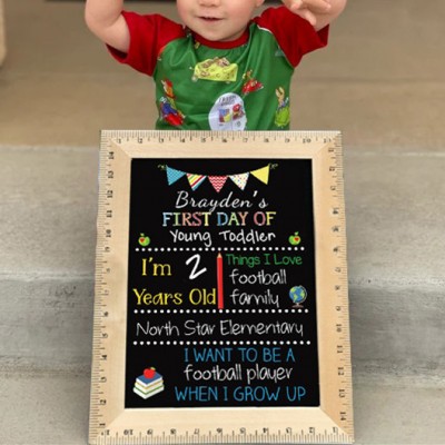 Personalized First Day of School Sign Reusable Chalkboard