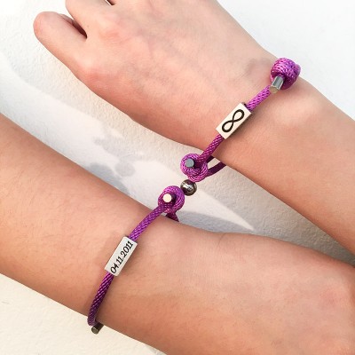 Personalized Set of 2 Couple Matching Magnetic Bracelet