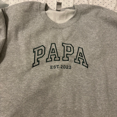 Custom Grandpa Embroidered Sweatshirt Hoodie Heartful Father's Day Gift Ideas
