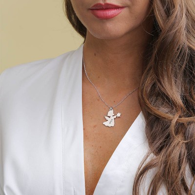 Personalized Angle Necklace with Engraving