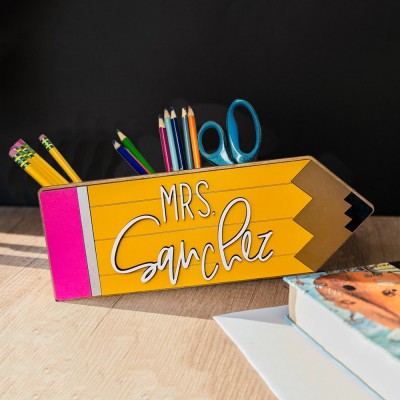 Custom Pencil Holder Teacher Appreciation Gift Desk Organizer for Teacher 