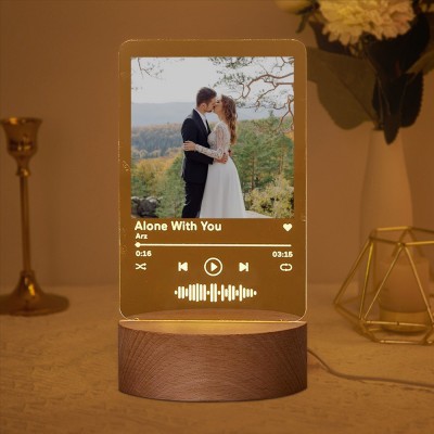 Personalized Spotify LED Music Photo Plaque Gift Ideas for Soulmate Valentine' Day Gifts Anniversary Gifts