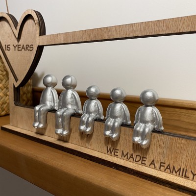 Personalized 15 Years Our Little Family Sculpture Figurines Anniversary Gift 