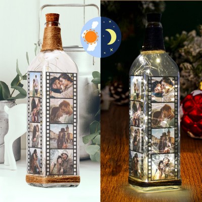 Personalized Bottle Night Light with Your Photos Table Lamp with Photos Gift for Couples Valentine's Day Anniversary Gift for Her