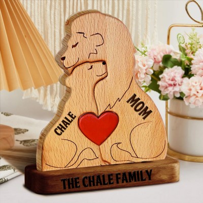 Personalized Wooden Lion Family Puzzle with Names Anniversary Family Gifts Mother's Day Gift