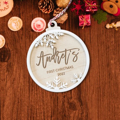 Personalized Baby's First Christmas Ornament with Custom Name Christmas Gift 