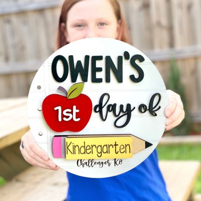 First Day of School Photo Prop Interchangeable School Milestones Personalized Back to School Sign Kit for Kids
