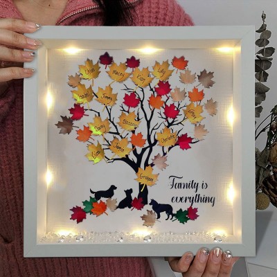 Personalized Light Up Family Tree Box Frame with Family Names Mother's Day Gift 