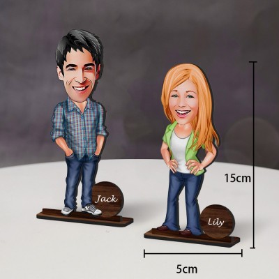 Custom Trinket Caricature Long Distance Relationship Gift Anniversary Gift for Wife Husband Valentine's Day Gift