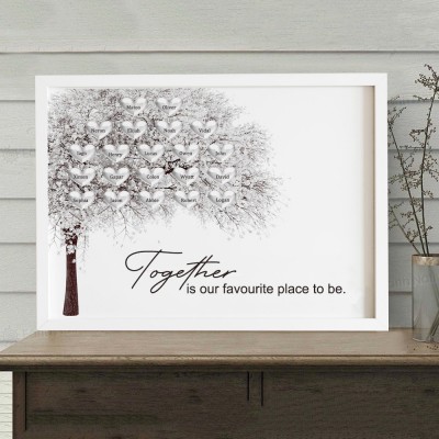 Personalized Family Tree Frame with Kids Names Christmas Gifts for Mom Grandma Family Gift Ideas