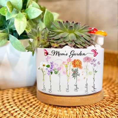 Personalized Mimi's Garden Mini Succulent Plant Birth Flower Pots Mother's Day Gift