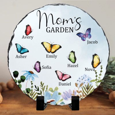 Custom Grandma's Garden Butterfly Plaque with Kids Names Love Gift Ideas for Grandma Mom Birthday Gifts for Her