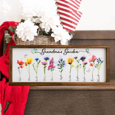 Personalized Mom's Garden Birth Month Flower Frame Custom Name Sign Warm Gift For Mom Grandma Mother's Day Gifts