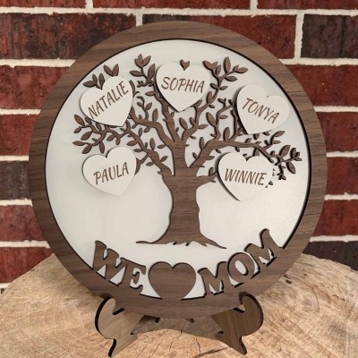 Custom Family Tree Sign with Kids Names Unique Gifts for Mom Grandma Family Keepsake Gifts Christmas Gifts