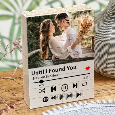 Personalized Spotify Photo Block Puzzle Unique Valentine's Day Gifts for Boyfriend Anniversary Gift