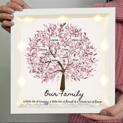 Custom Light Up Family Tree Frame with Grandkids Names Family Gifts Love Gift Ideas for Grandma Mom Home Decor