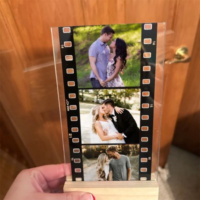Personalized Memory Photo Film Plaque Keepsake Gifts for Soulmate Valentine's Day Gifts for Girlfriend Boyfriend