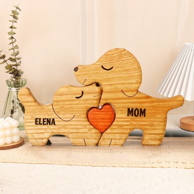 Custom Engraved Name Dog Wooden Sign Mother's Day Gift Ideas